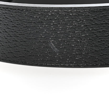 Gucci Textured Dollar Calfskin Nickel Double G 40mm Belt 85 34 Black 6 of 6