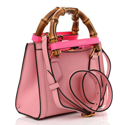 Gucci Wonka Grain Calfskin Mini Diana Tote Bag Wild Rose Fuxia Fluo 3 of 12