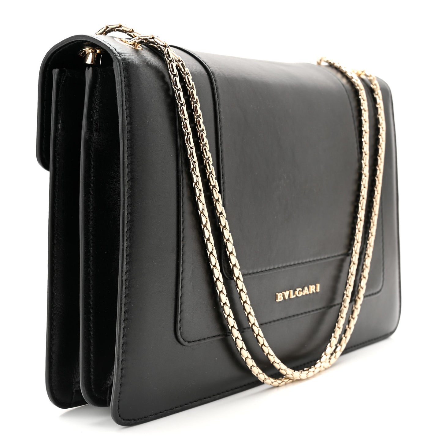 Calfskin Serpenti Forever Shoulder Bag Black
