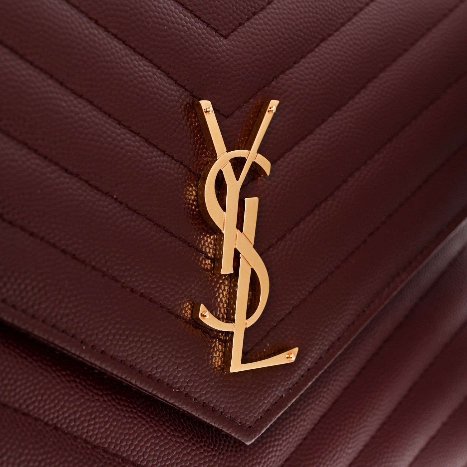 Saint Laurent Grain De Poudre Matelasse Chevron Monogram Envelope Clutch Rouge Legion 8 of 10
