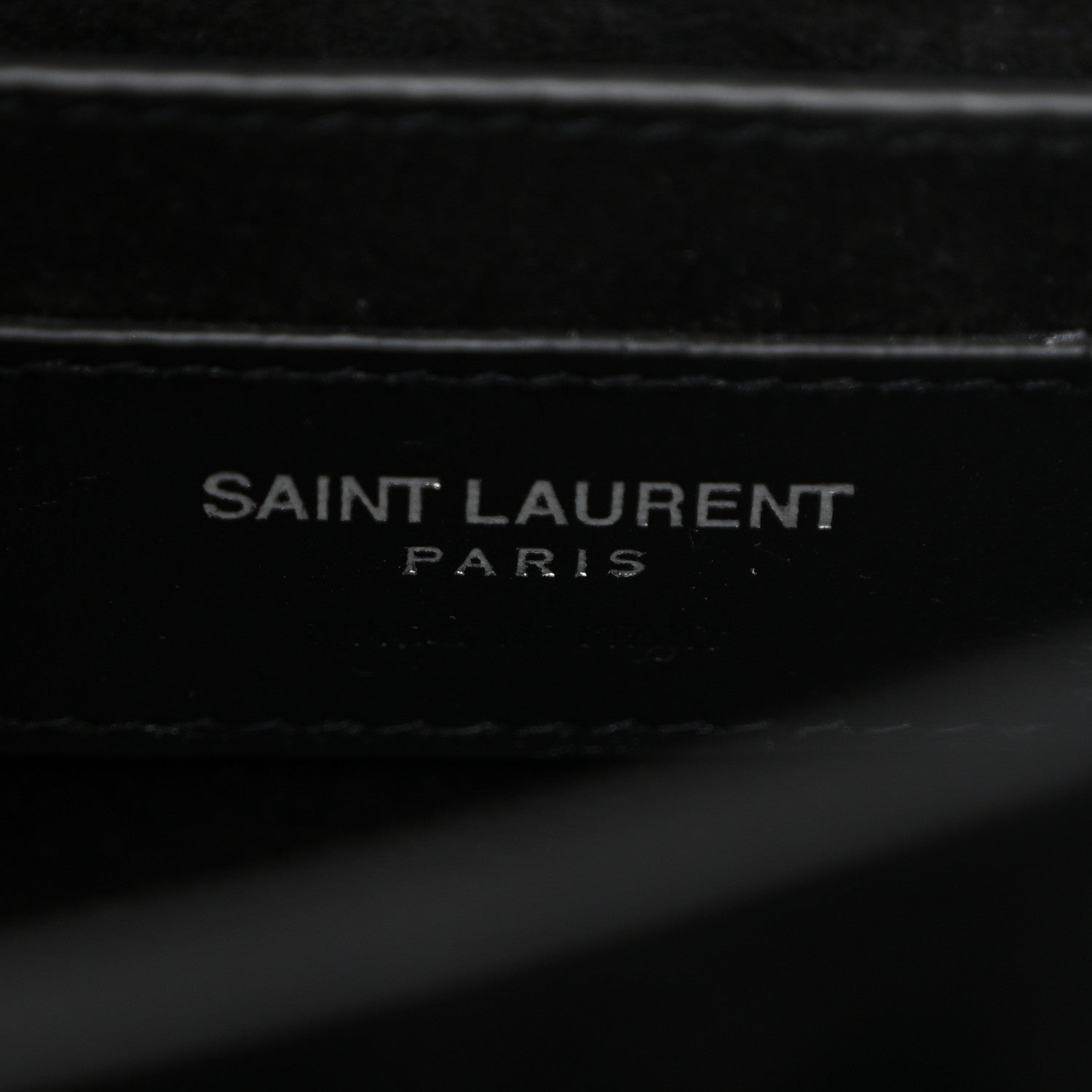 Saint Laurent Calfskin Crocodile Embossed Medium Monogram Sunset Black 6 of 9