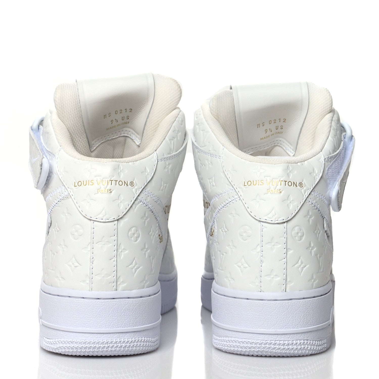 Louis Vuitton X NIKE AIR FORCE 1 Calfskin Monogram Mid Sneakers 9.5 White 5 of 8