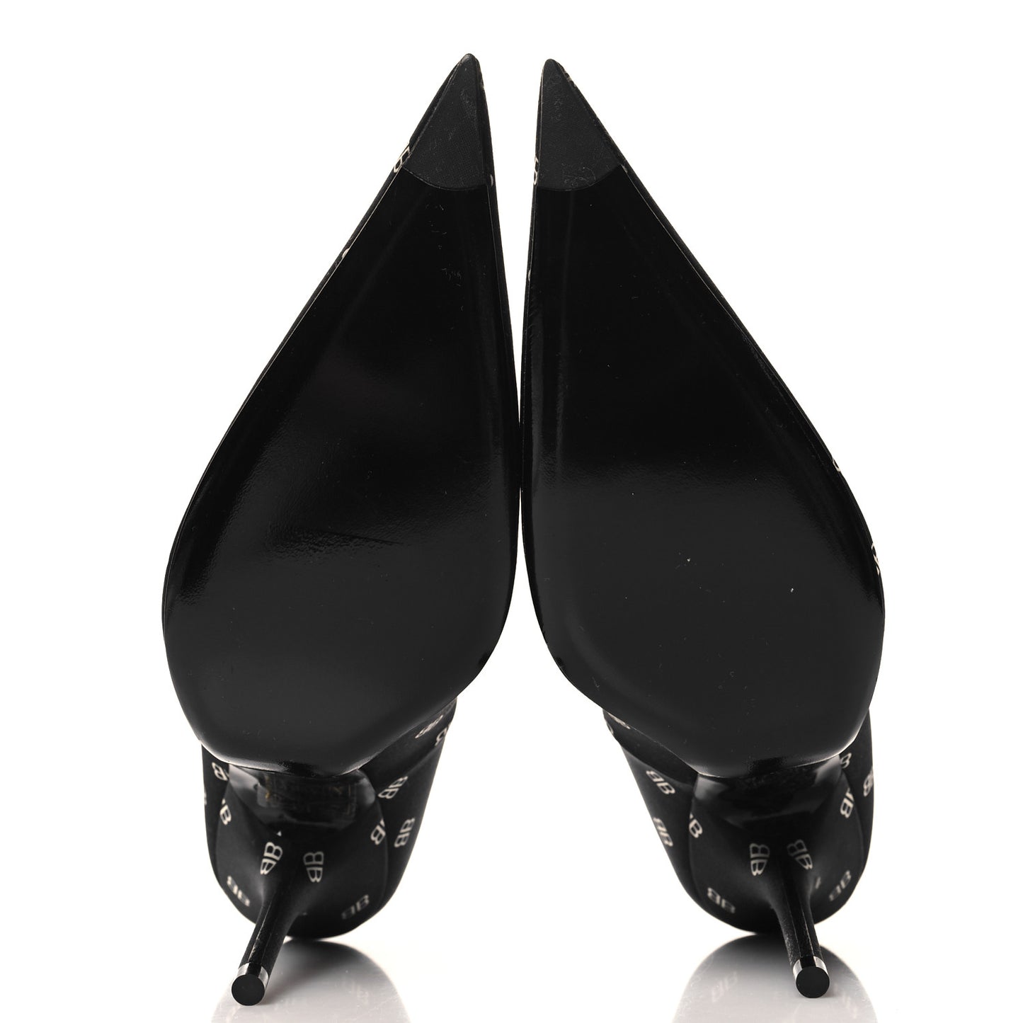 Crepe Satin BB Allover Logo Knife 100mm Pumps 36 Black