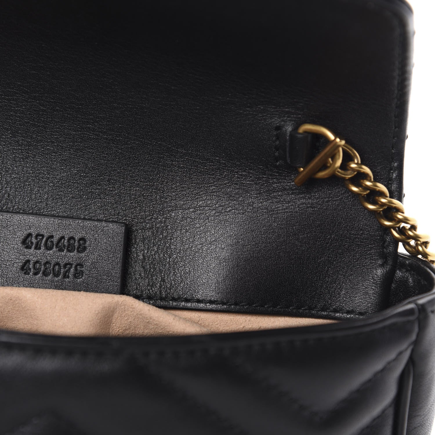 Gucci Calfskin Matelasse Super Mini GG Marmont Shoulder Bag Black 9 of 11