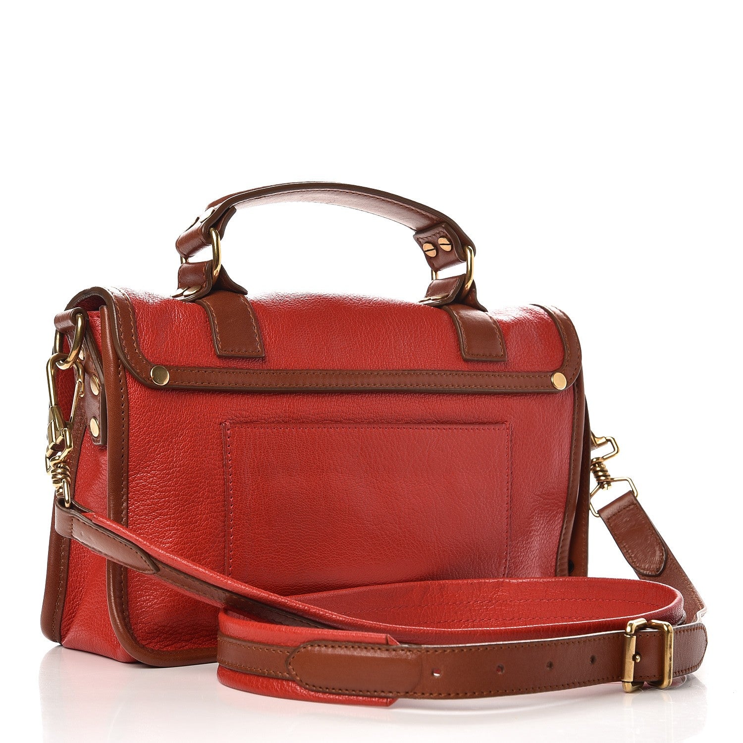 Proenza Schouler Goatskin Calfskin Tiny Preppy PS1 Satchel Mandarin Red 3 of 9
