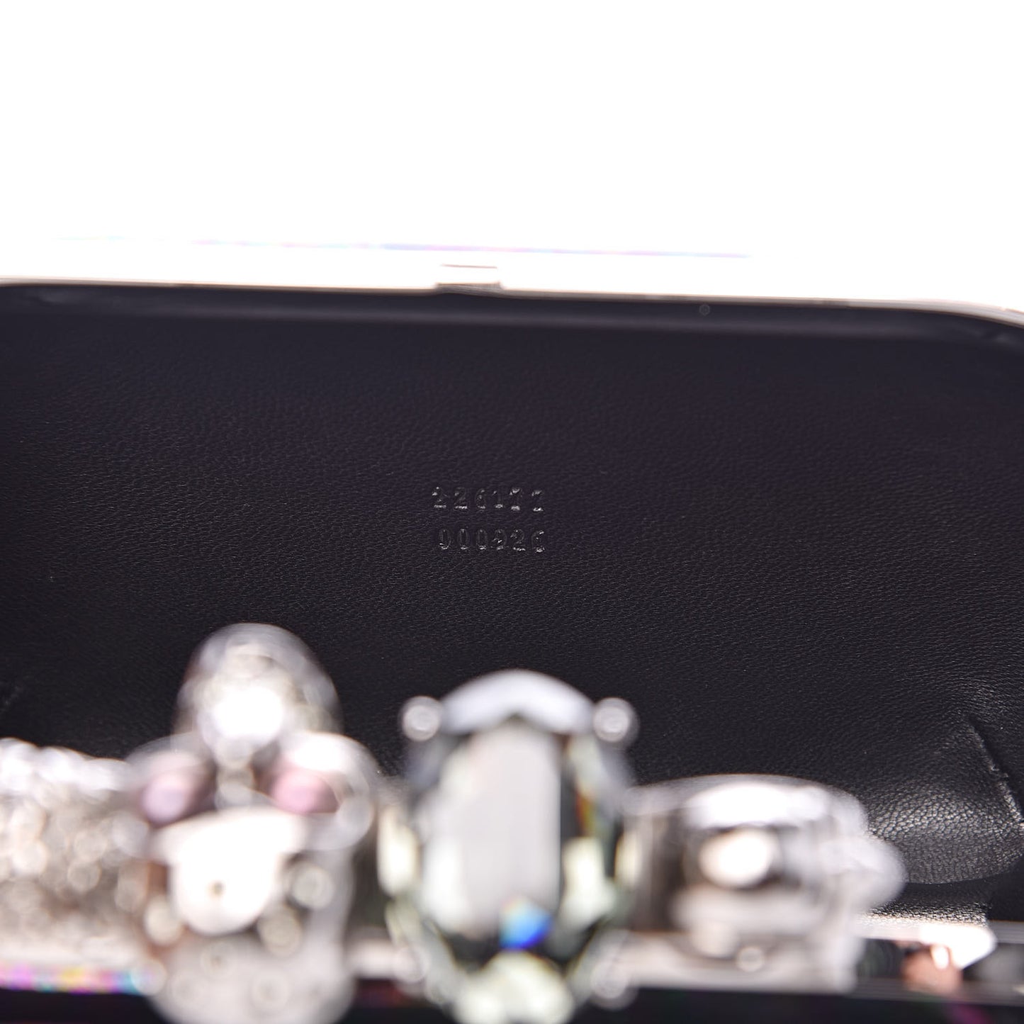 Patent Skull Knuckle Oil Slick Duster Box Clutch Multicolor