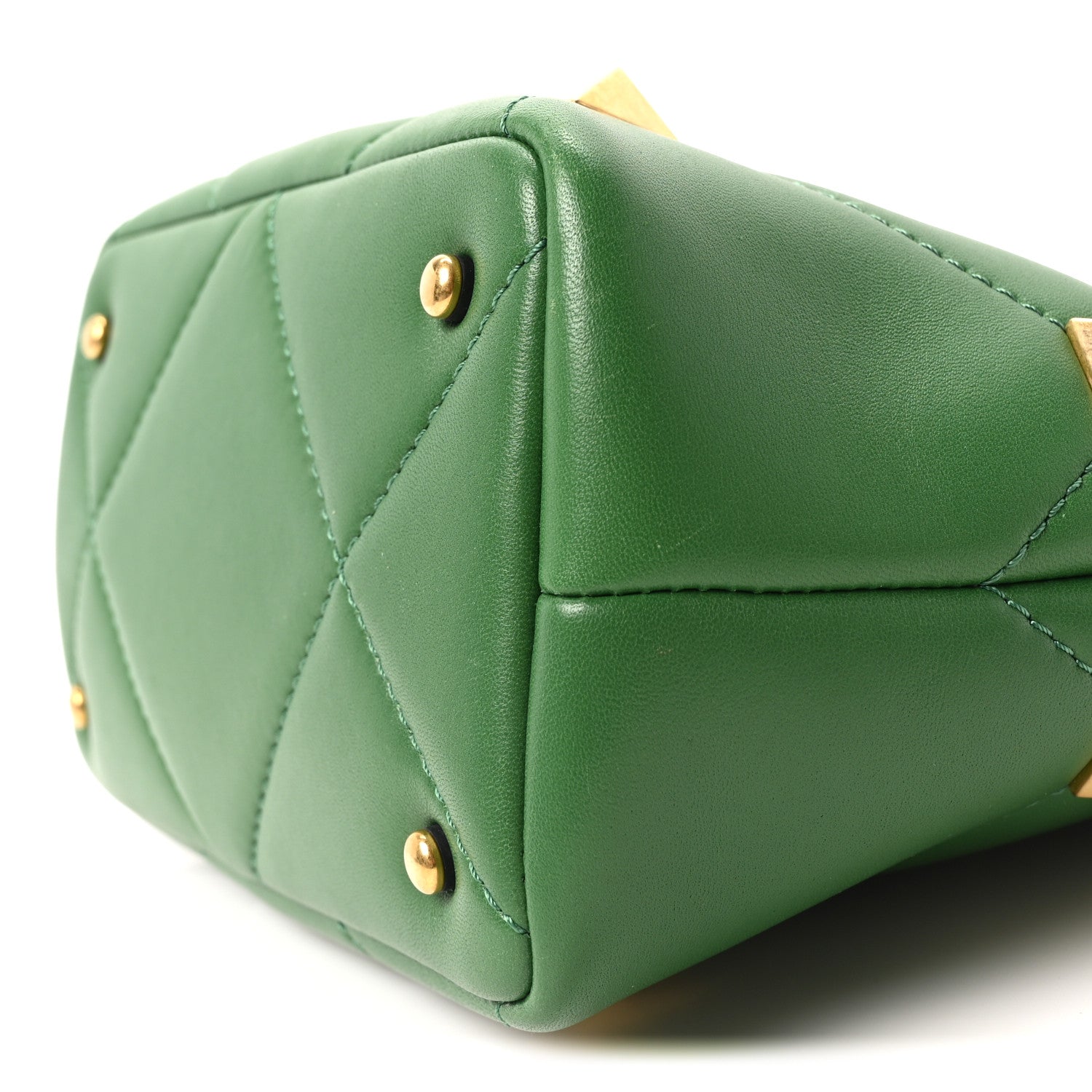 Valentino Garavani Nappa Small Roman Stud The Handle Bag Gea Green 9 of 9
