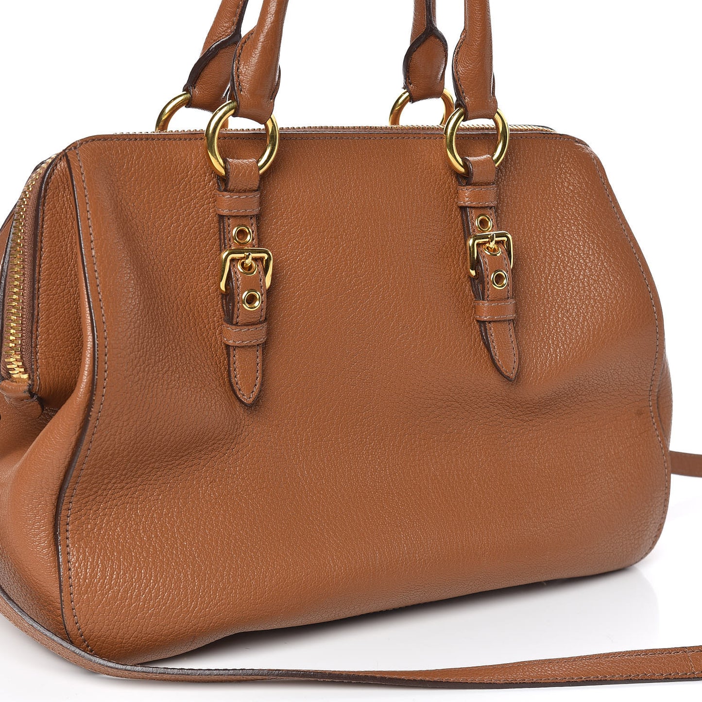 Goatskin Madras Bowling Bag Cuoio