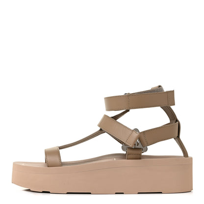 Hermes Calfskin Womens Enid Sandals 38 Argile 1 of 8