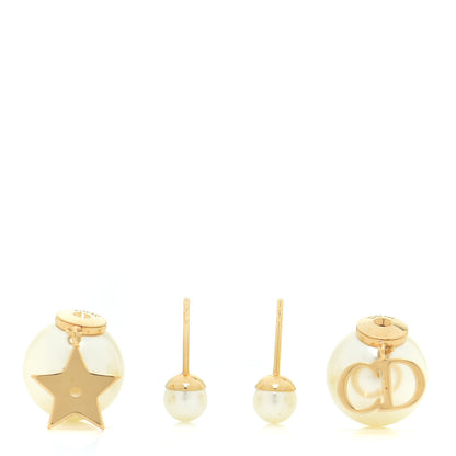 Christian Dior Pearl Mise En Dior Logo Tribal Earrings 3 of 4