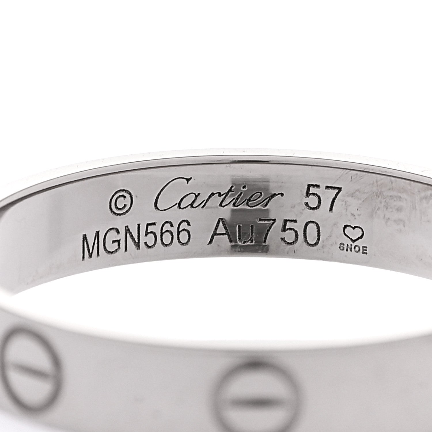Cartier 18K White Gold 3.5mm LOVE Wedding Band Ring 57 8 4 of 5
