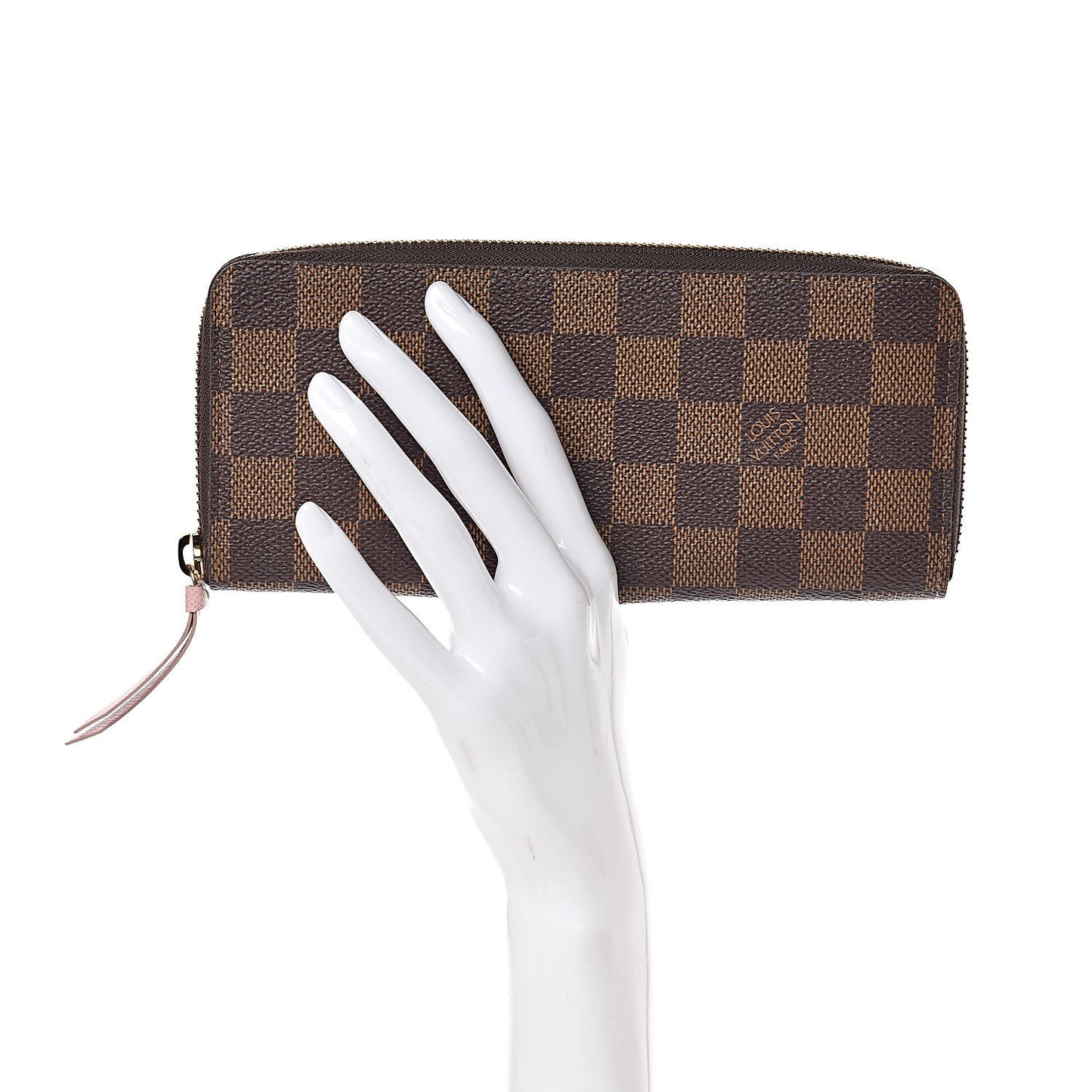 Damier Ebene Clemence Wallet Rose Ballerine