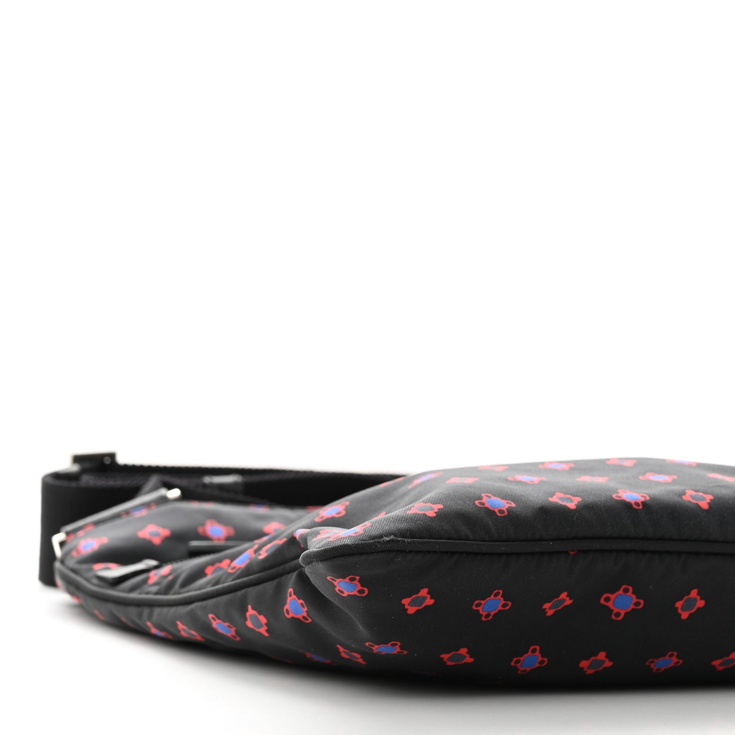 Tessuto Stampato Nylon Flat Messenger Bag Black