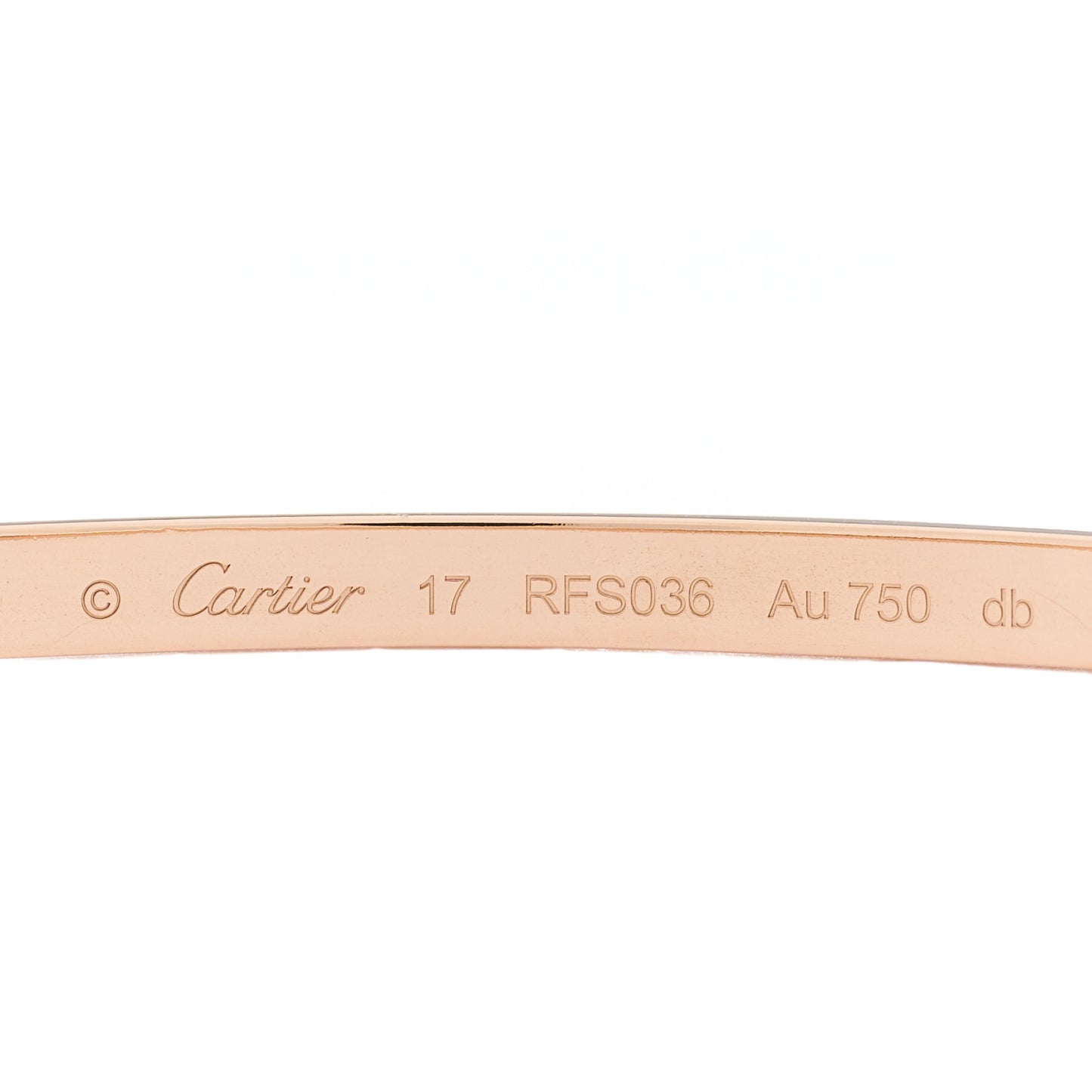18K Pink Gold Small LOVE Bracelet 17