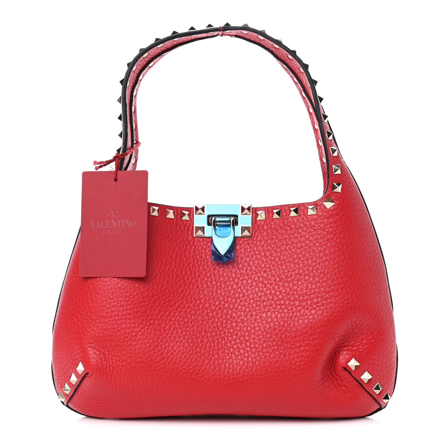Valentino Garavani Calfskin Small Rockstud Handbag Rouge Pur 1 of 4