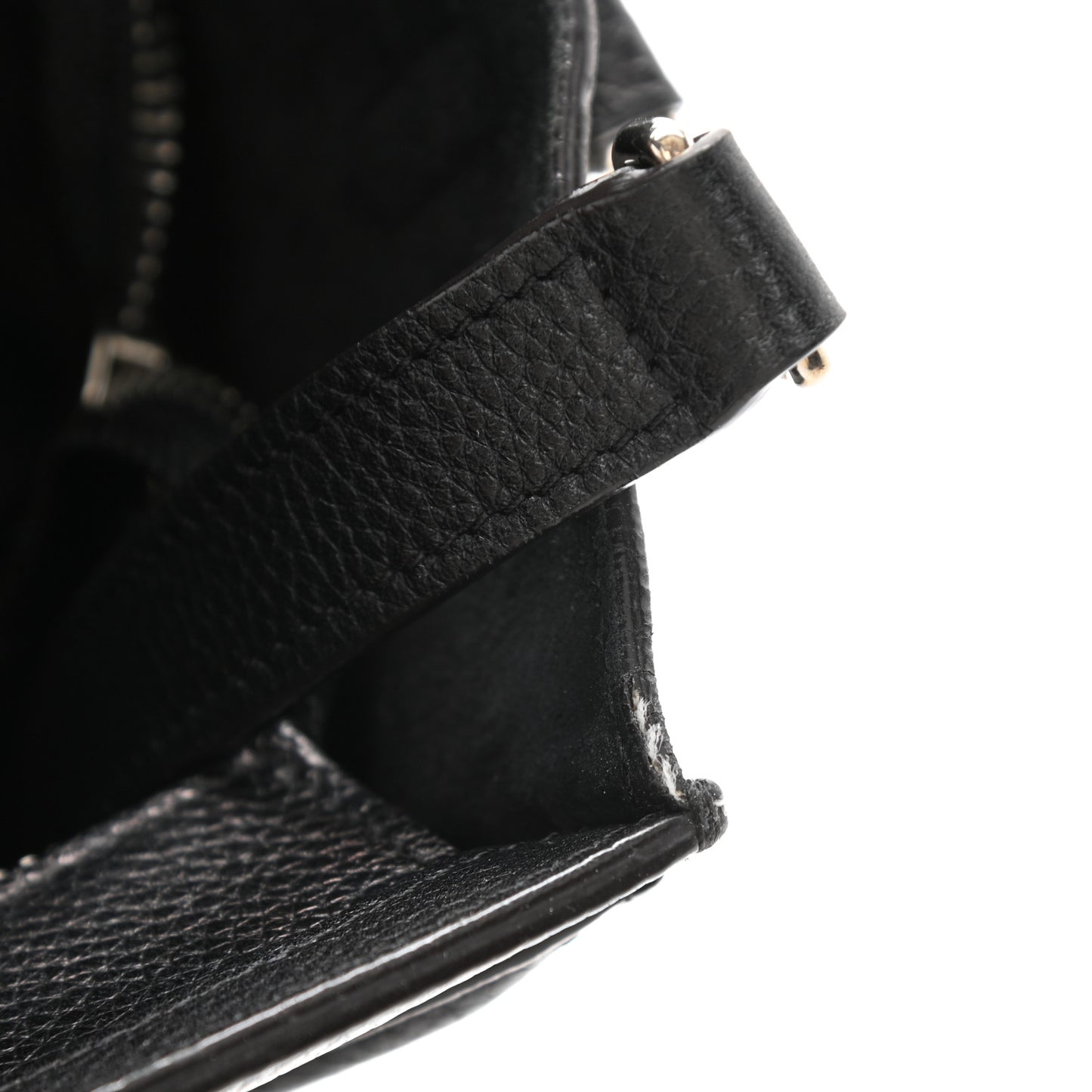 Drummed Calfskin Nano Luggage Black