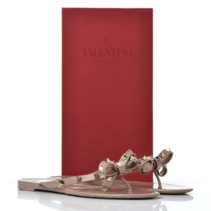 Valentino Garavani PVC Jelly Rockstud Bow Thong Sandals 40 Poudre 14 of 14