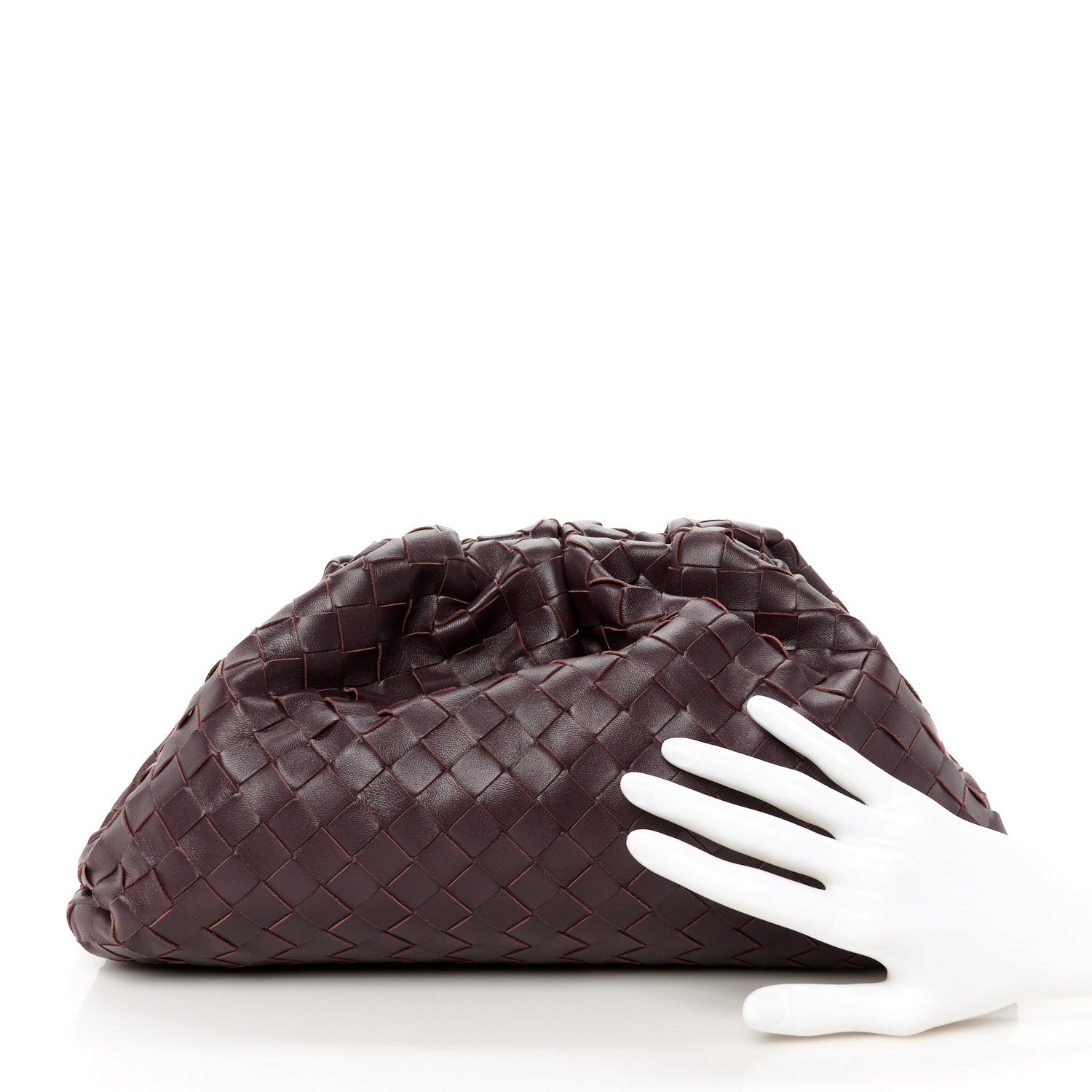Bottega Veneta Nappa Maxi Intrecciato The Pouch Oversized Clutch  Grape 2 of 11