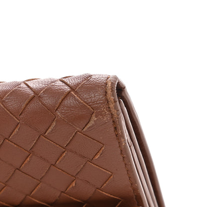 Bottega Veneta Madras Goatskin Intrecciato Flap Wallet Tea 14 of 16