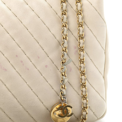 Chanel Calfskin Surpique Chevron Large Flap Beige 15 of 19