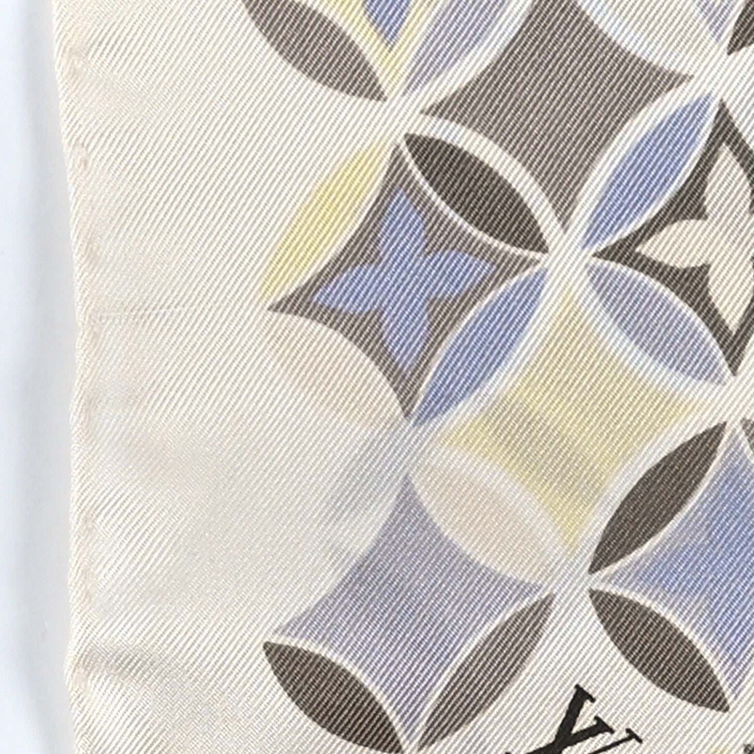 Louis Vuitton Silk Monogram Flower Tile Square Scarf Beige Multicolor 5 of 5