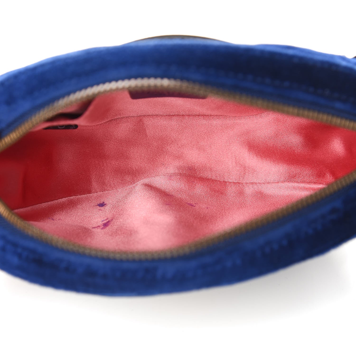 Gucci Velvet Matelasse GG Marmont Belt Bag 85 34 Cobalt Blue 6 of 13
