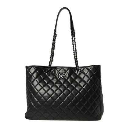 Chanel Calfskin Quilted Large CC Shopping Tote Black 1 of 10