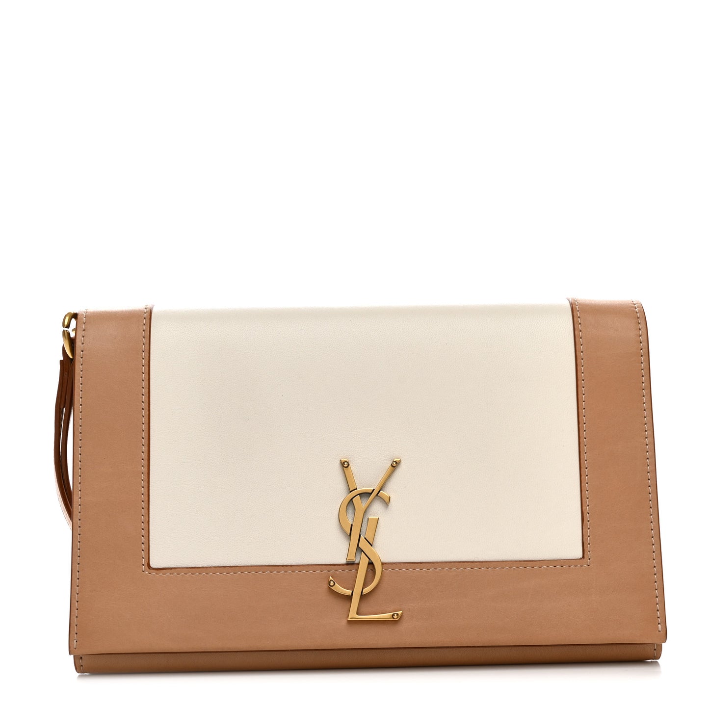 Nappa Calfskin Two-Toned Monogram Pouch Alabastro Natural Tan