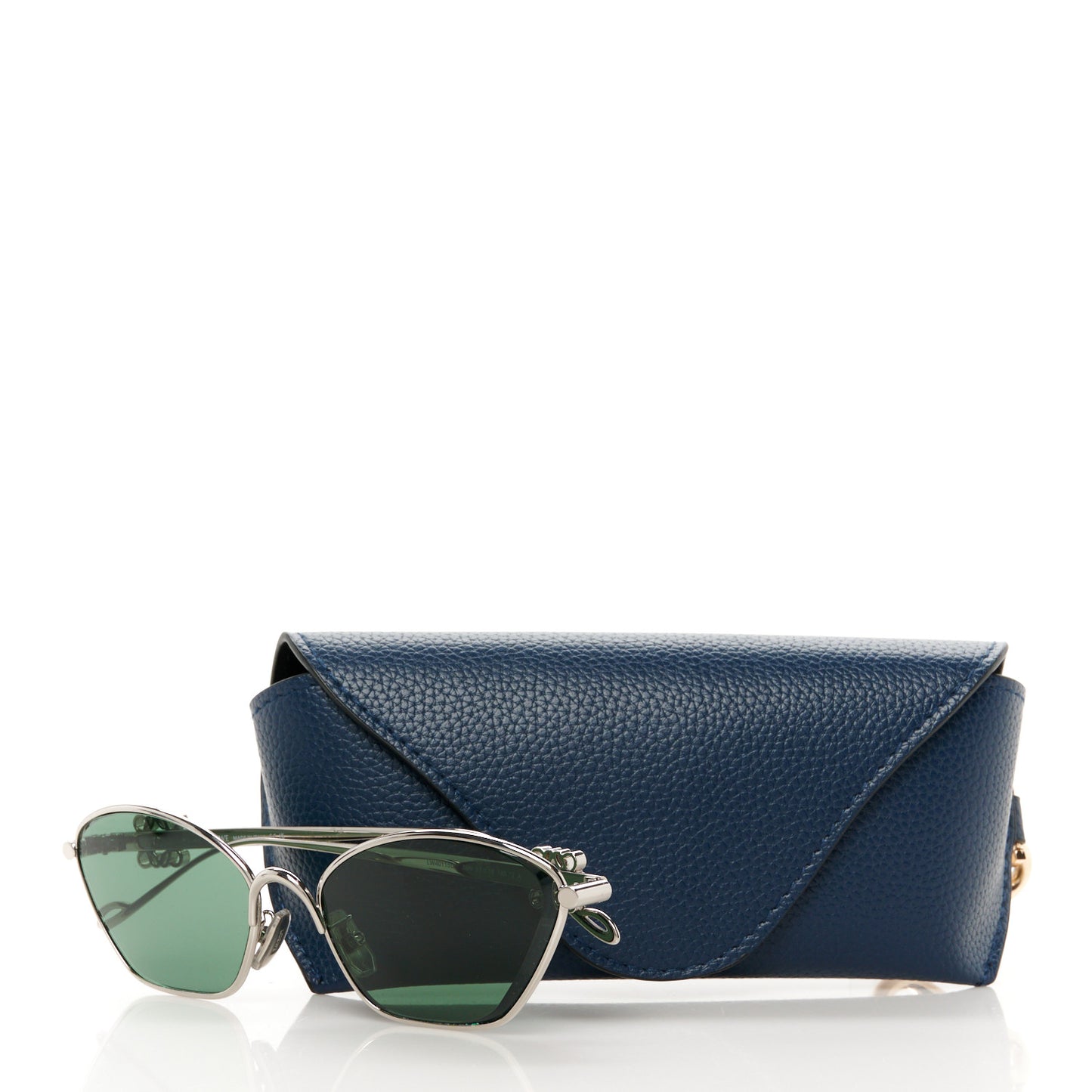 Metal Cat Eye Sunglasses LW40115U Silver Green