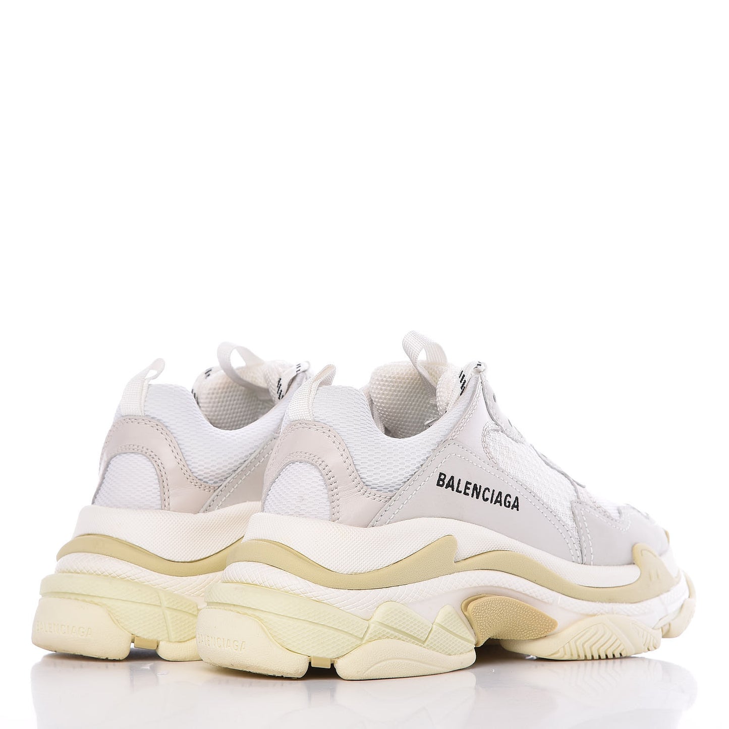 Fabric Mesh Womens Triple S Sneakers 37 White