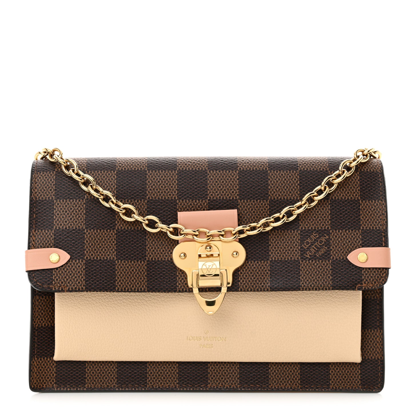 Damier Ebene Vavin Chain Wallet Creme