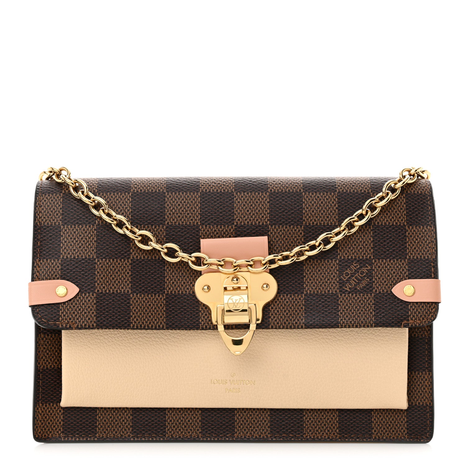 Louis Vuitton Damier Ebene Vavin Chain Wallet Creme 1 of 11