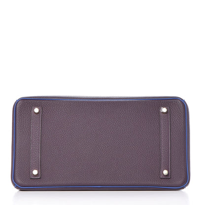 Hermes Togo Horseshoe Birkin 35 Raisin Bleu Electrique 6 of 30