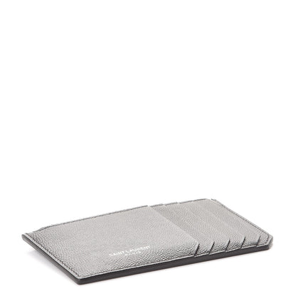 Saint Laurent Grained Calfskin 5 Fragments Zip Pouch Card Holder Dark Anthracite 4 of 8