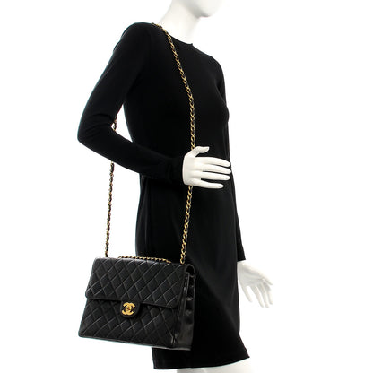 Chanel Lambskin Quilted Jumbo Single Flap Black 2 of 7