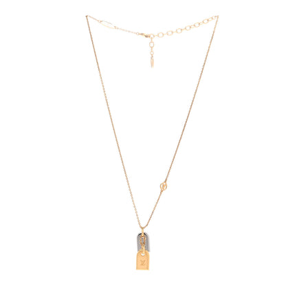 Louis Vuitton Nanogram Name Tag Necklace Gold 3 of 5