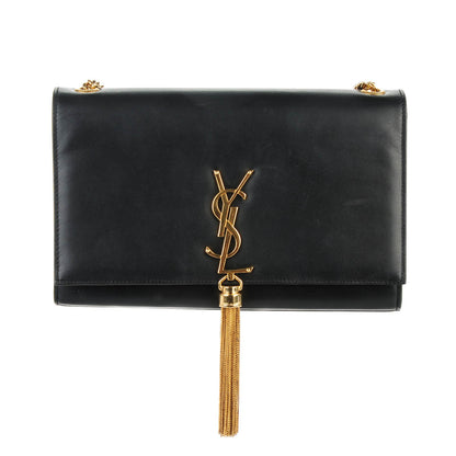 Saint Laurent Smooth Calfskin Medium Classic Monogram Kate Tassel Satchel Black 1 of 7