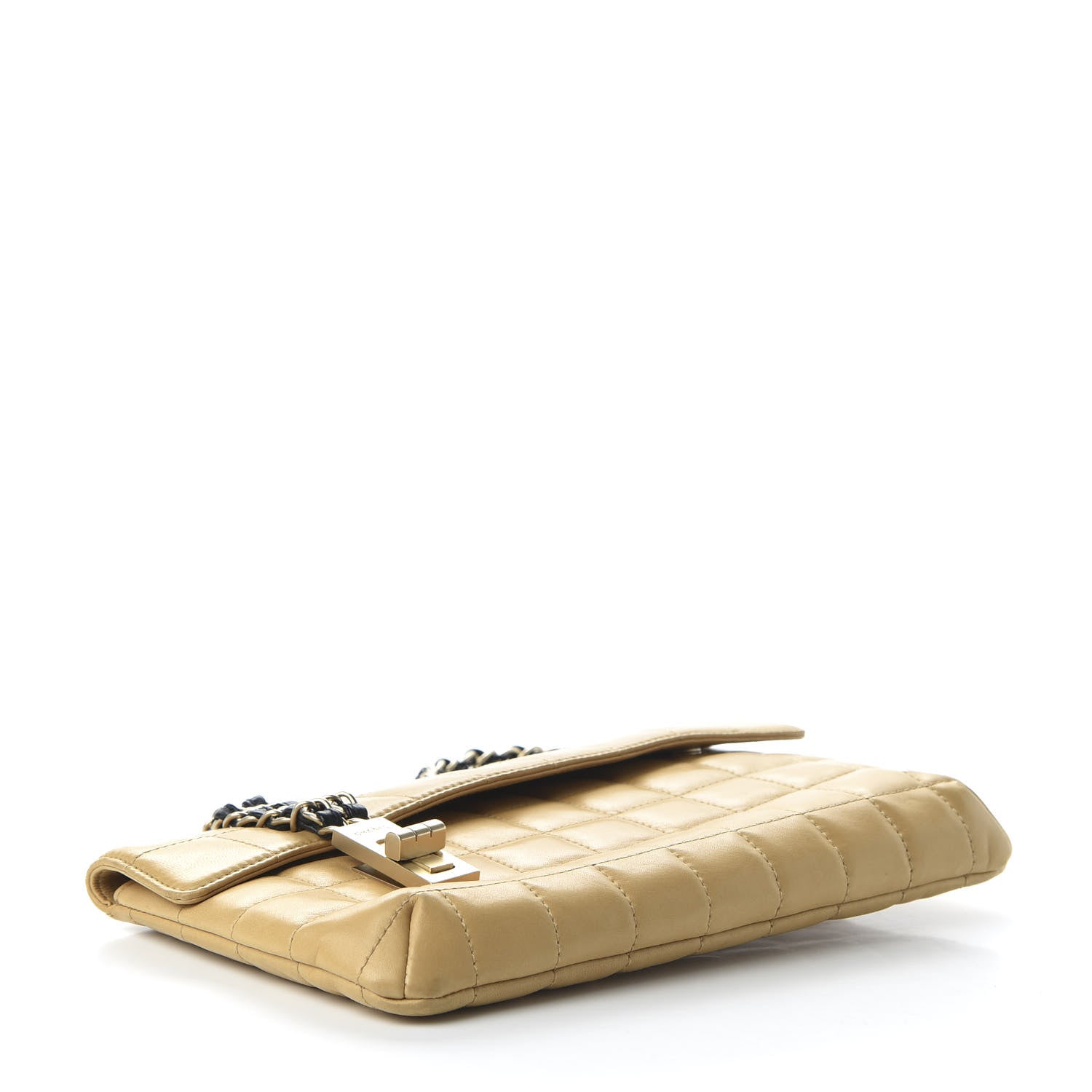 Chanel Lambskin Chocolate Bar Mademoiselle Flap Shoulder Bag Beige 4 of 10
