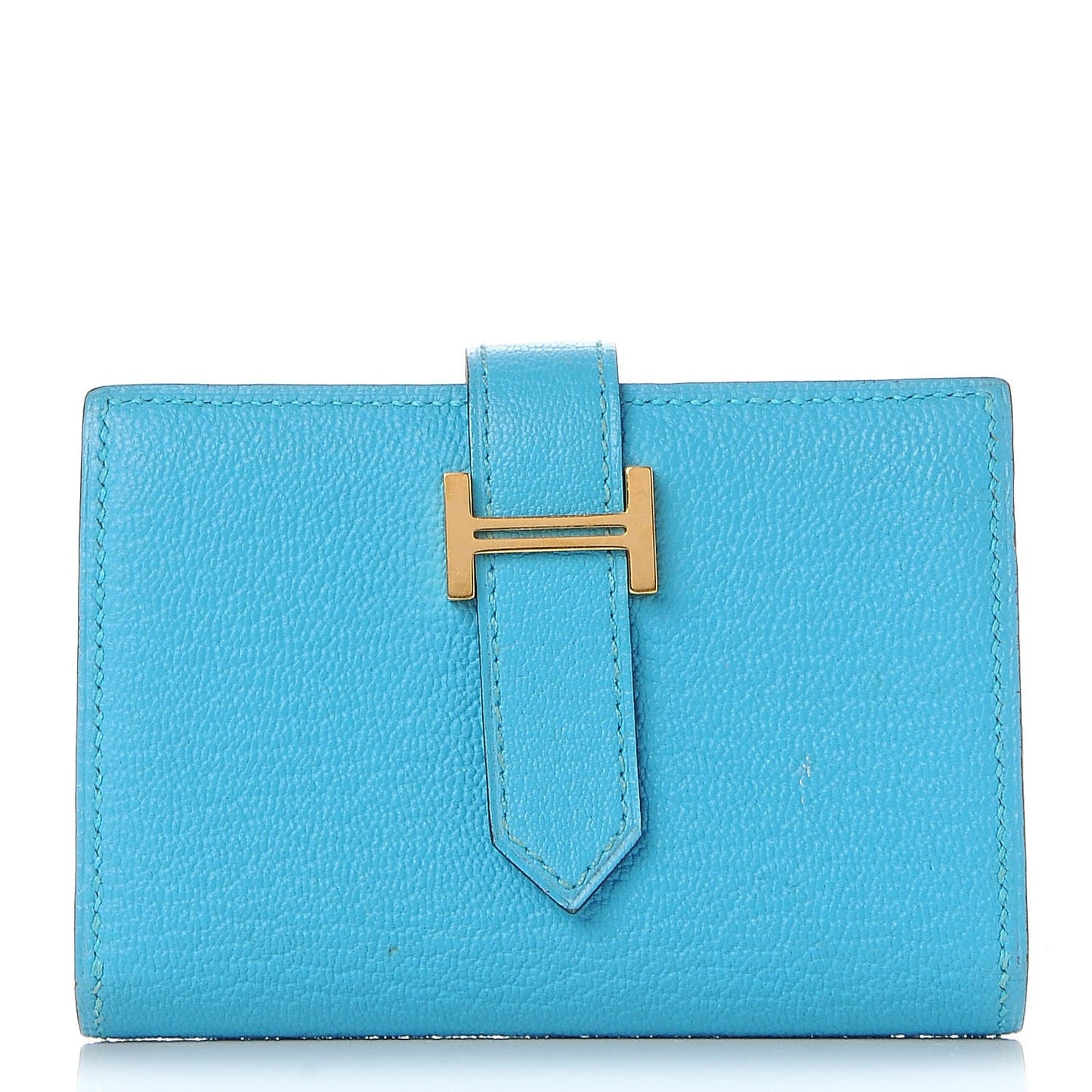 Chevre Mysore Bearn Card Holder Wallet Bleu Azteque
