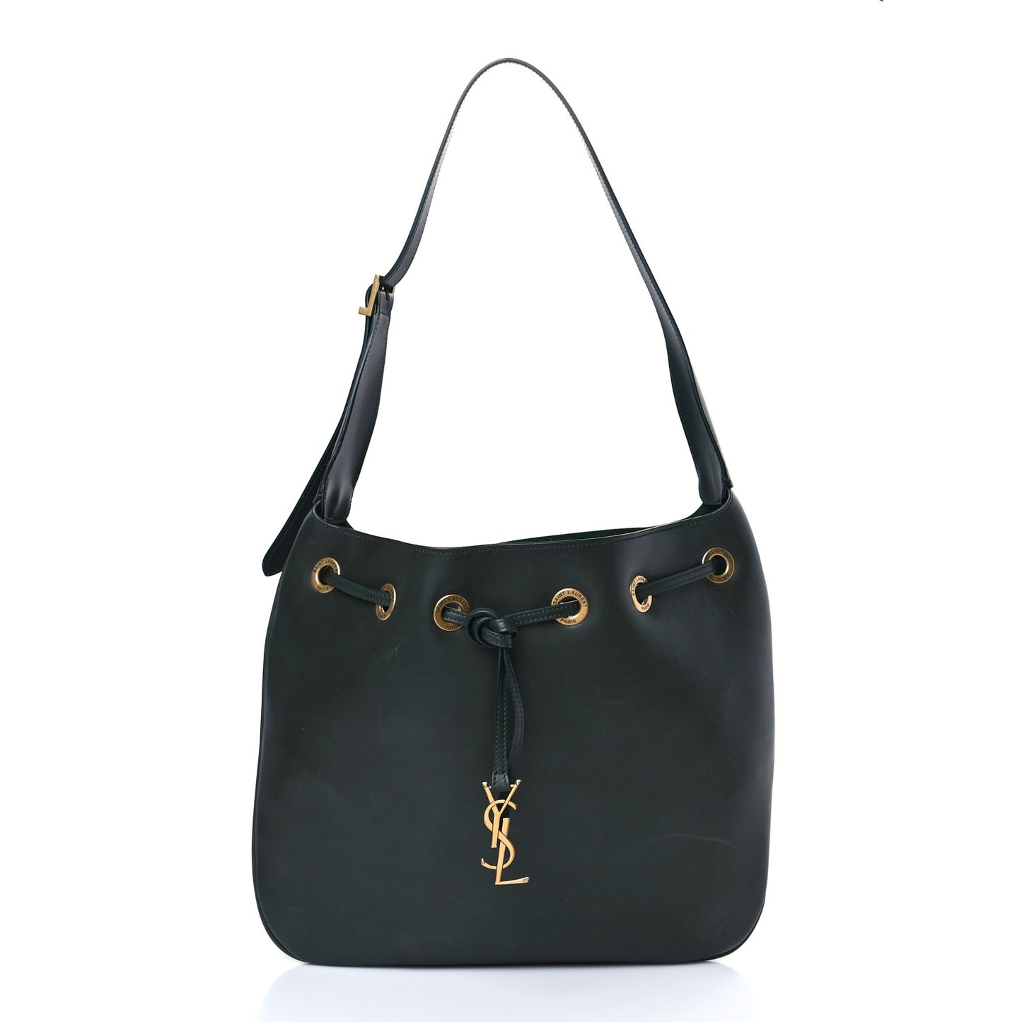 Calfskin Medium Paris VII Flat Hobo New Vert Fonce