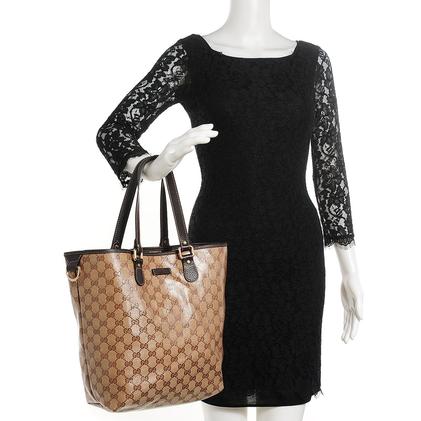 Crystal Monogram Joy Tote Dark Brown