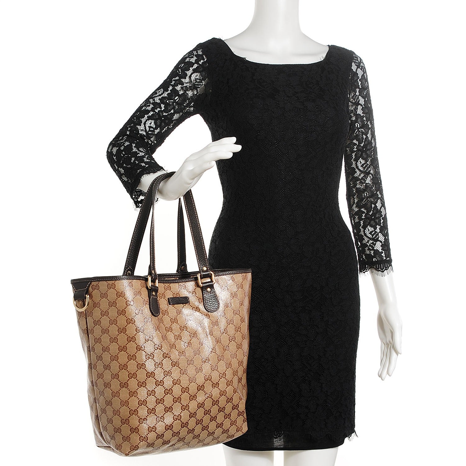 Gucci Crystal Monogram Joy Tote Dark Brown 2 of 7