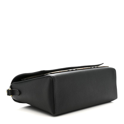 Burberry Coated Canvas Calfskin Vintage Check Medium Note Crossbody Bag Black 4 of 10
