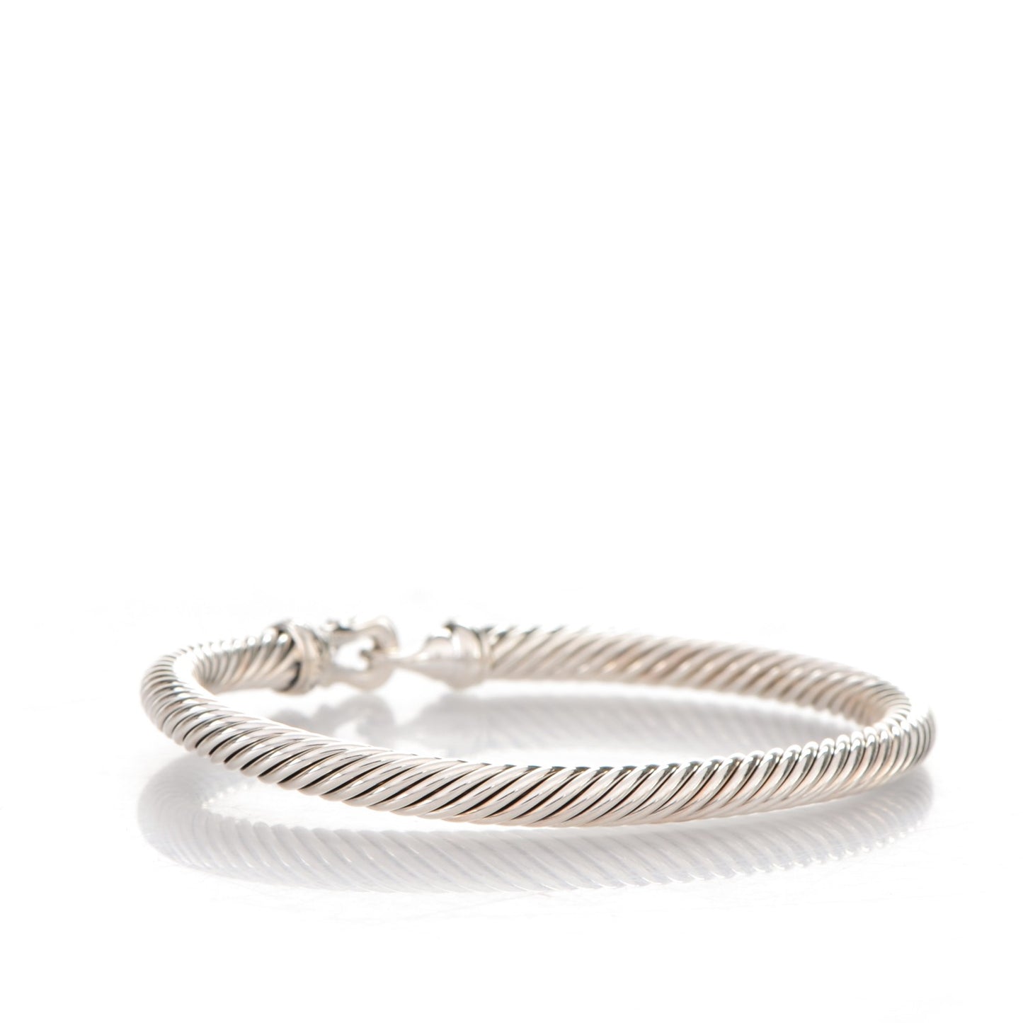 Sterling Silver Diamond 5mm Cable Buckle Bracelet