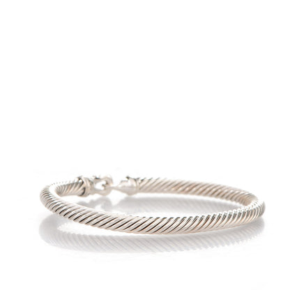 David Yurman Sterling Silver Diamond 5mm Cable Buckle Bracelet 4 of 5