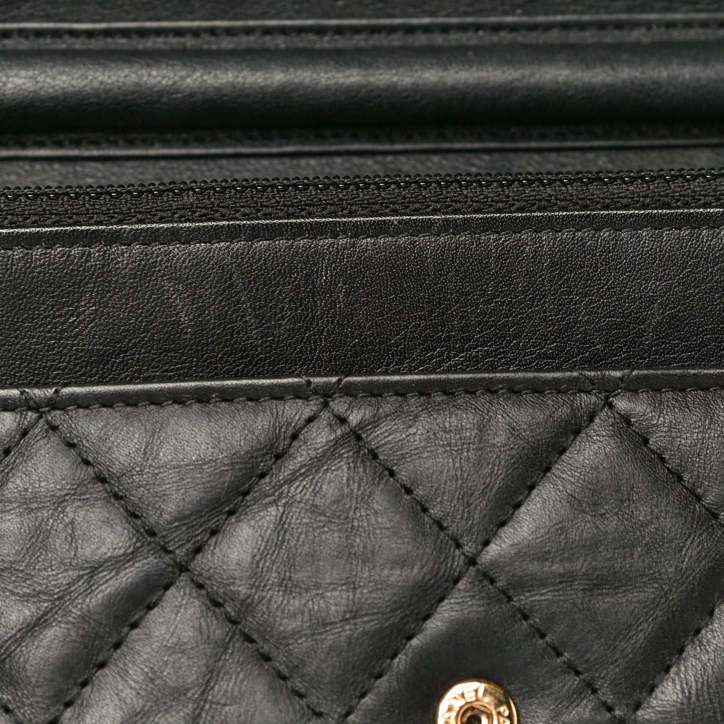 Aged Calfskin Quilted Reissue Wallet On Chain WOC Black