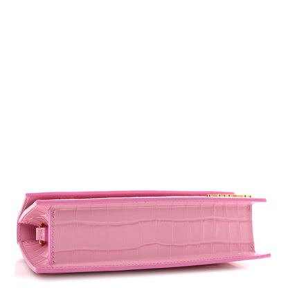 Jacquemus Nubuck Crocodile Embossed Le Chiquito Long Pink 4 of 11