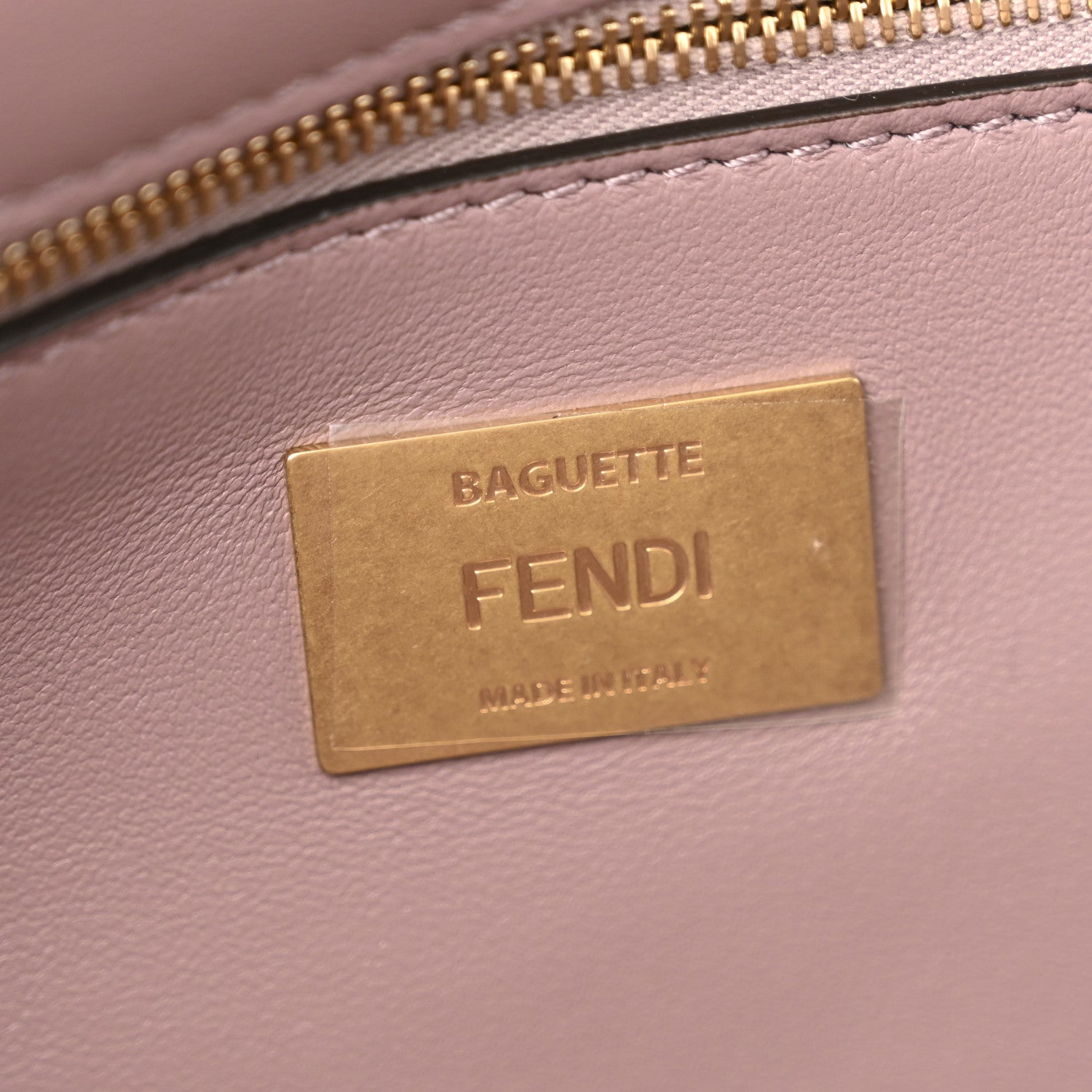 Fendi Nappa FF 1974 Embossed Baguette Mauve 6 of 11