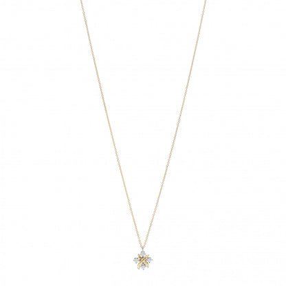 Tiffany Platinum 18K Yellow Gold Diamond Schlumberger Lynn Pendant Necklace 1 of 5
