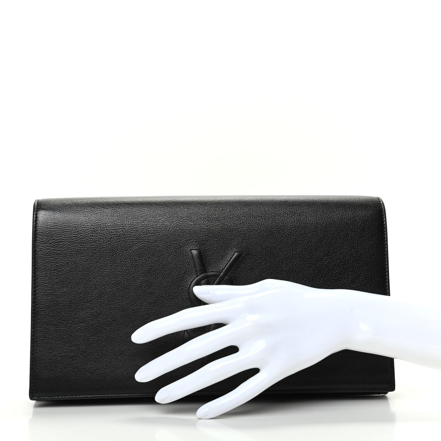Calfskin Monogram Large Belle De Jour Clutch Black
